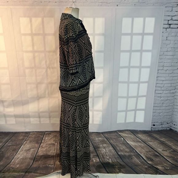 Brenda French vintage 2piece knit button down top and maxi skirt set - Picture 4 of 11